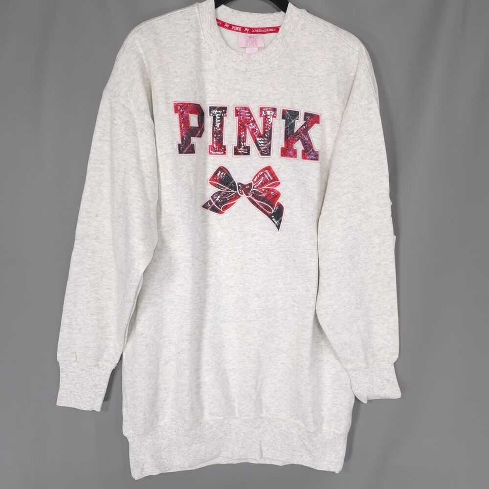 VICTORIA'S SECRET LOVESHACKFANCY Women'sโ Sweater Dress XS Bow Sequin Fleece